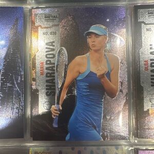 María sharpova Blue Tennis Trading Card